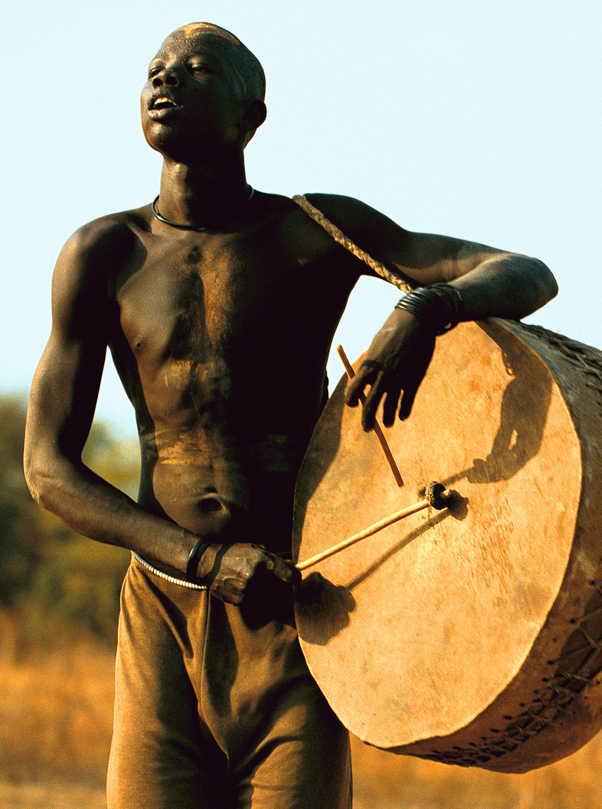 Dinka Man with Drum, South Sudan