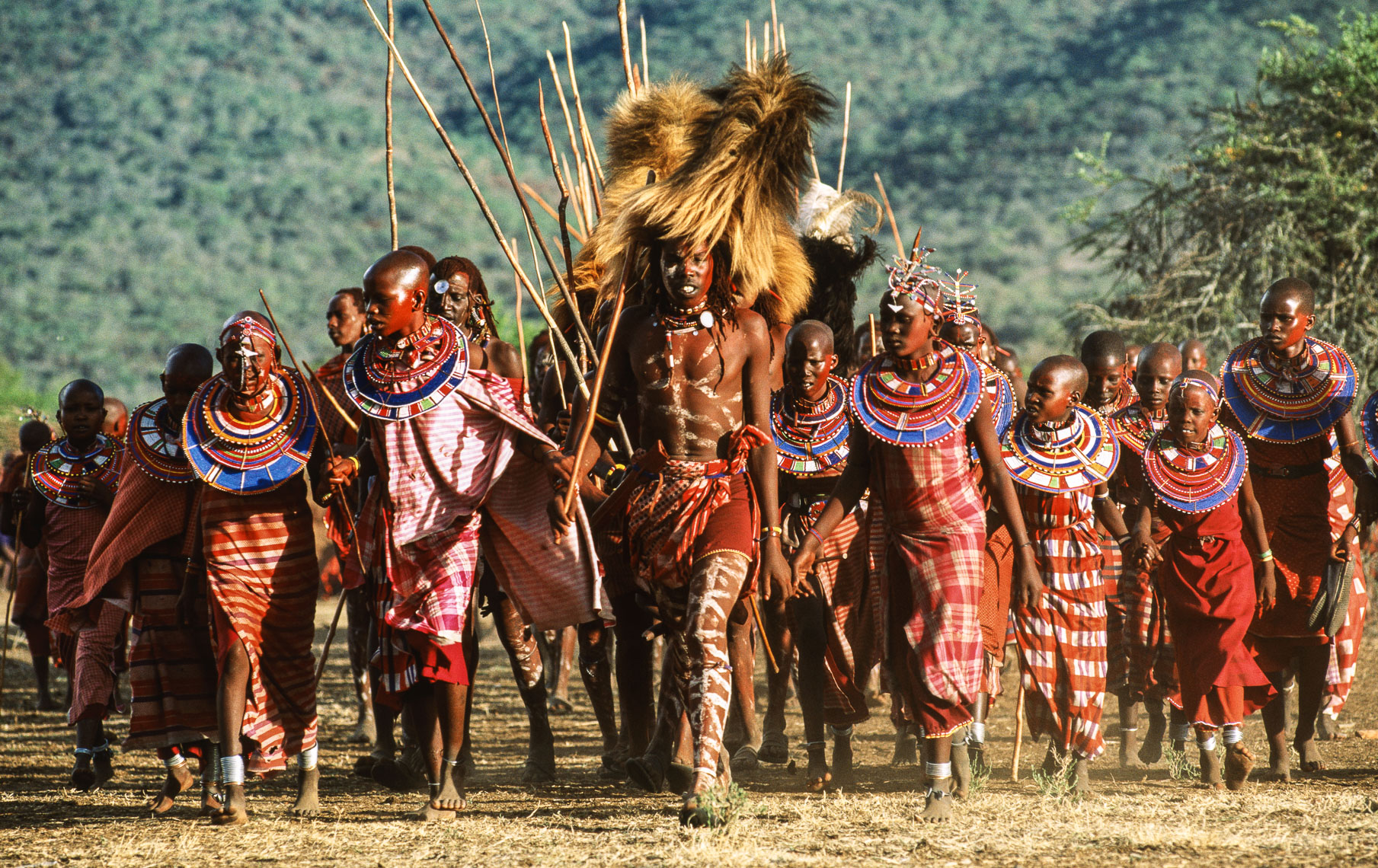 Maasai Warriors Arriving at Eunoto Ceremony