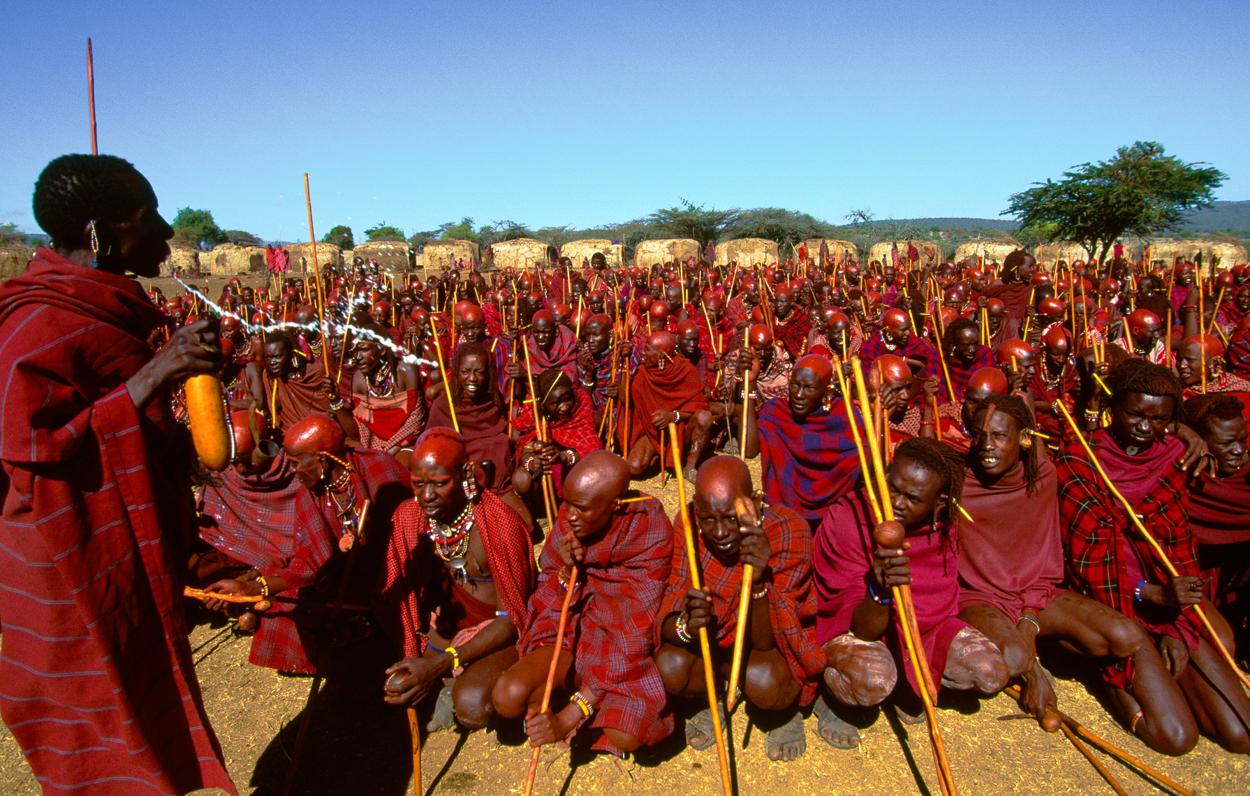 Maasai Initiates Receiving Blessings of Elders