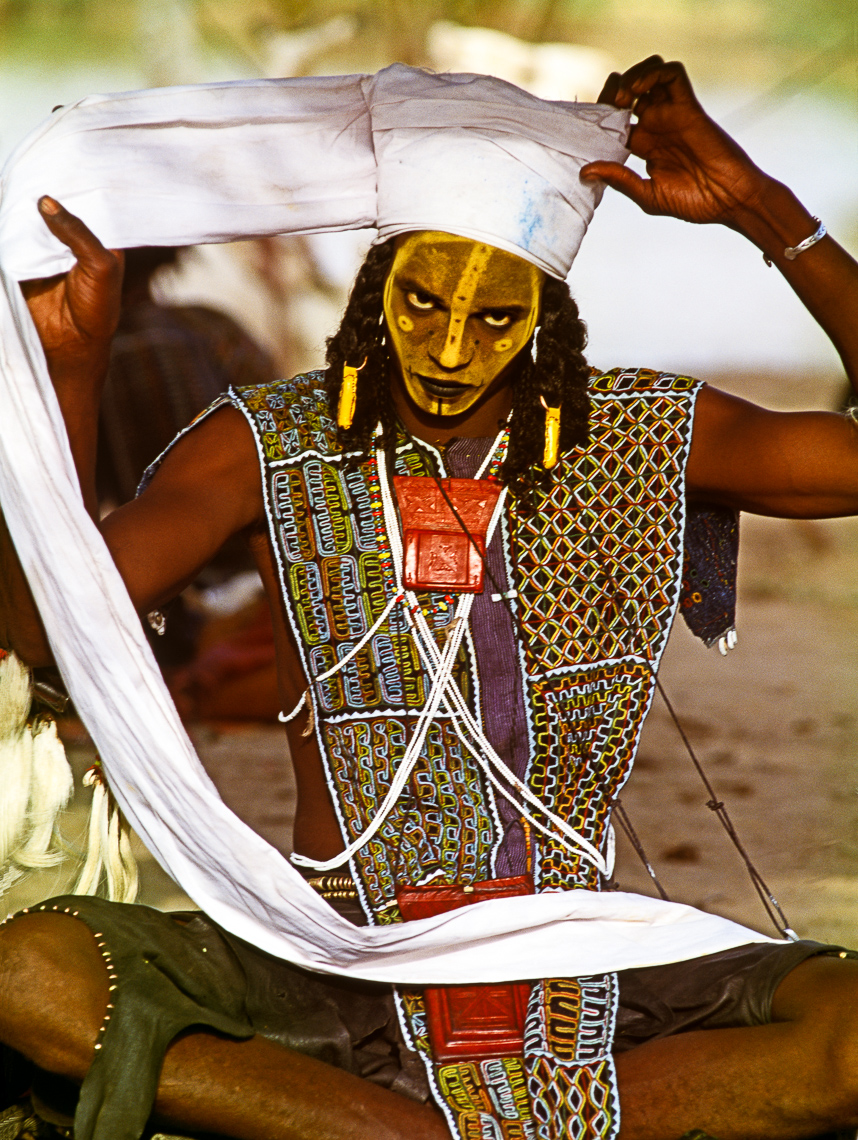 Wodaabe Man Preparing for Charm Dance