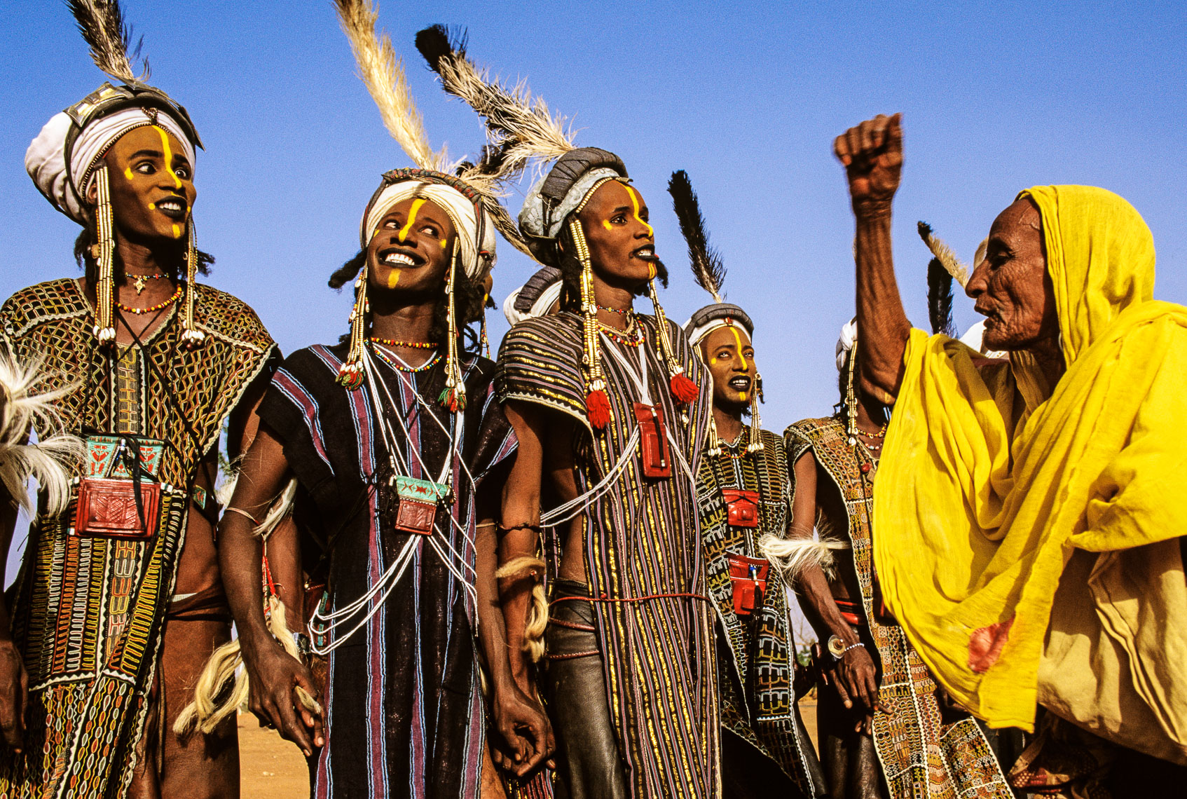 Wodaabe Male Charm Dancers with Female Judge