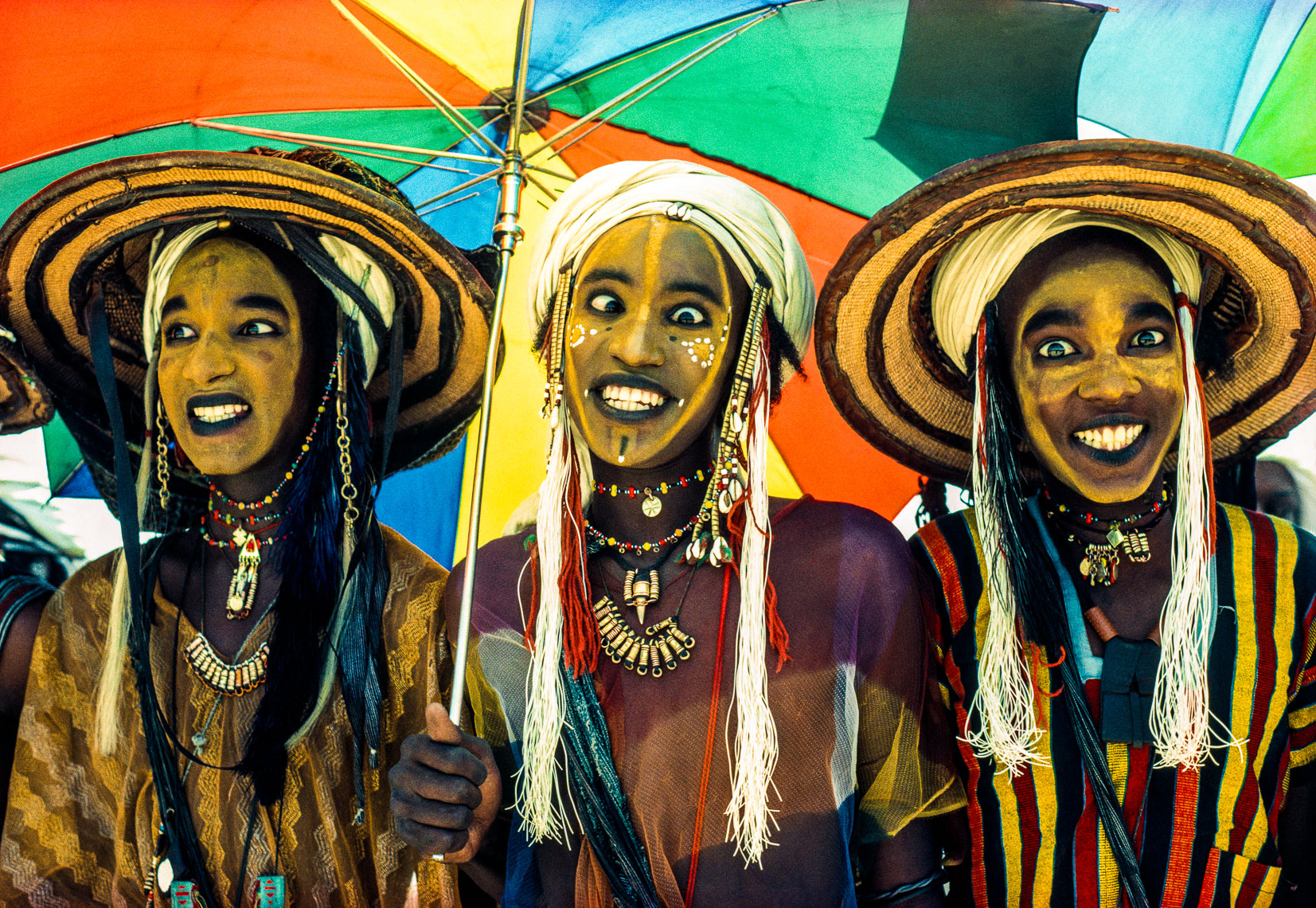 Three Wodaabe Male Charm Dancers