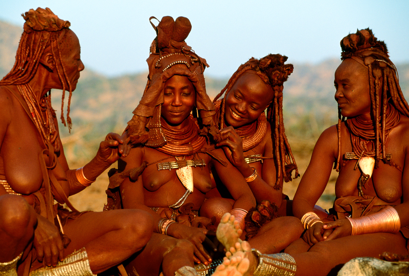 Himba Bride with Female Companions