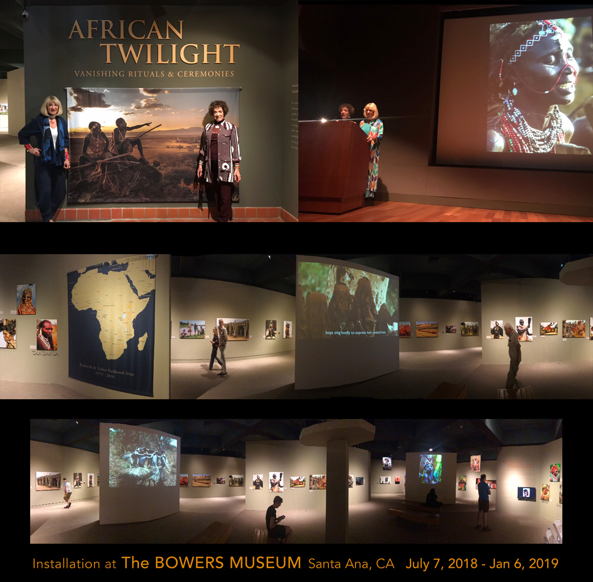 African Twilight exhibition installation at the Bowers Museum preview