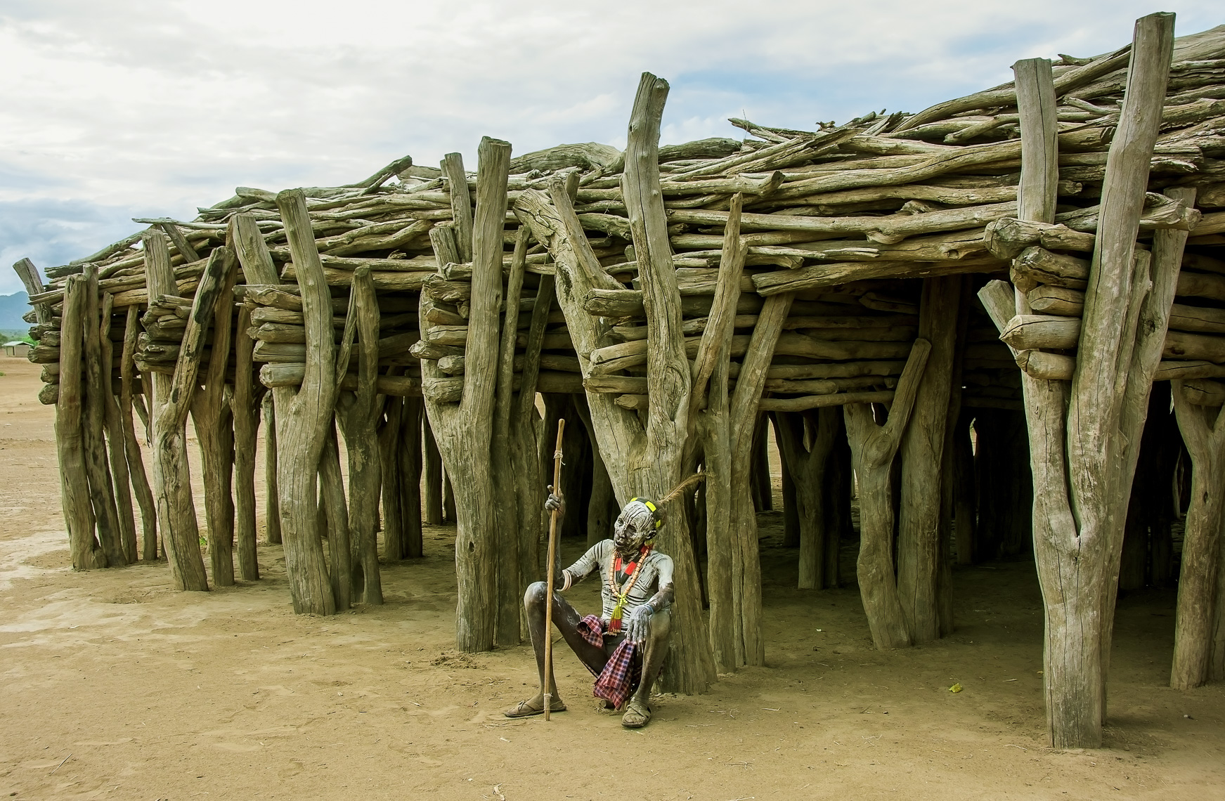 Kara Elder at Sacred House, Omo Valley, Ethiopia