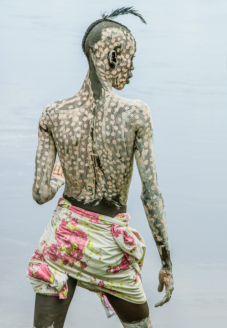 Kara Man Painted for Courtship, Omo Valley, Ethiopia