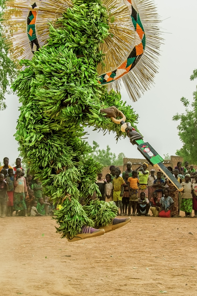  Sacred Leaf and Raffia Mask, Burkina Faso