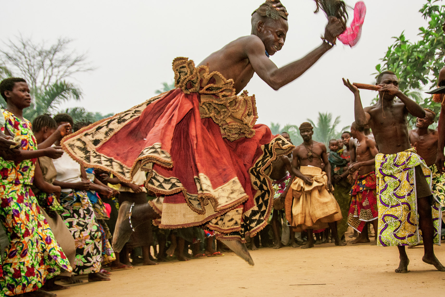 Kuba dancer in Raffia Skirt, D.R.Congo